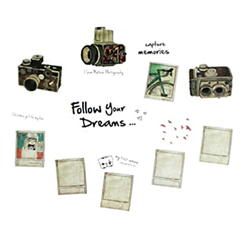 Ay7032  Follow Your Dreams Picture Frames Camera Printed DIY Room Decor Wall Sticker
