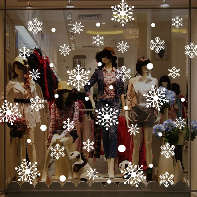 Christmas window sticker white snowflake glass sticker christmas decorations for home  natal 2019new year gift noel XH6231