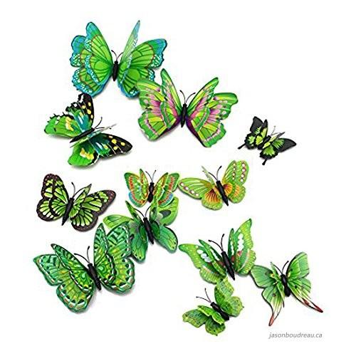 12 Pcs Butterfly dubble lear  Wall Stickers Decoration Magnet Butterflies on the wall DIY Wallpaper 3D PVC