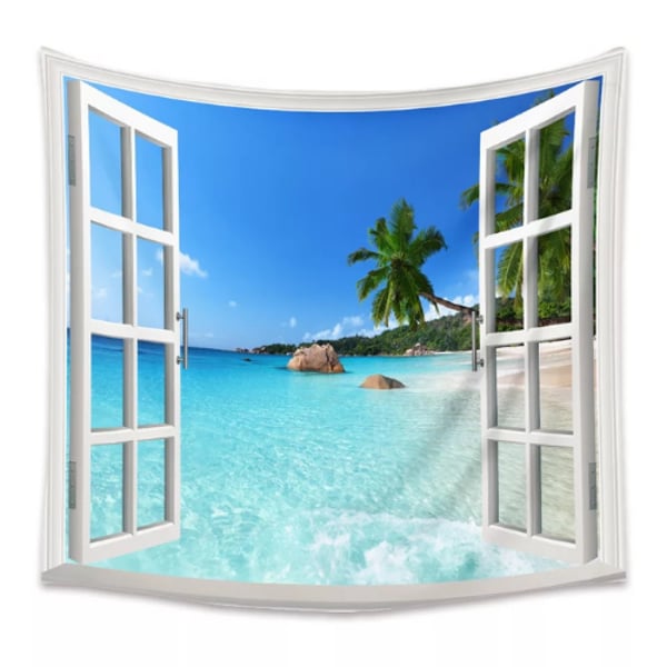 Beach View Outside The Window wall  sticker