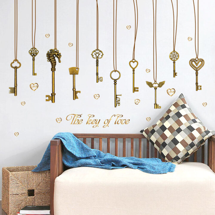 The Keys Of Love Wall Sticker SK-9115 Hanging Wall Paper PVC Removeable Wall Decor Wall Stickers