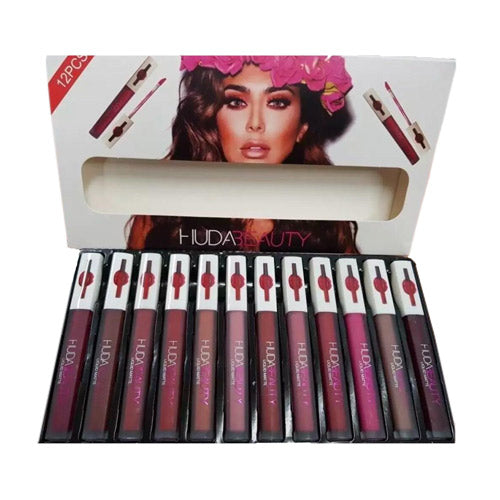 Huda Beauty 12 Pcs Liquid Matte Lipsticks Set