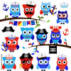 Nautical Owls Clipart & Vectors