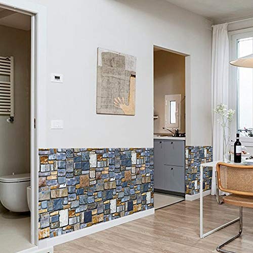 3D Bricks Stone Wall Paper Roll Waterproof PVC  Wall Sticker for Home Self Adhesive Wallpapers for Wall, Living Room ,Hall Ideal for Sofa Background & Home Decoration (45 x 845 cm), (332 inche x 18 inche)