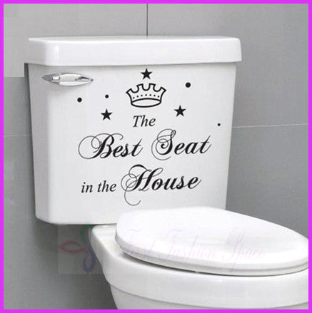 Toilet Stickers, Waterproof The Best Seat in House Toilet Seat Sticker for Adult Funny Reminder Toilet Lid Bathroom Decals