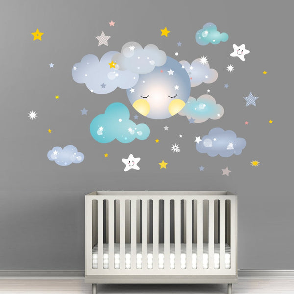 Wall sticker Sleepy moon boy size 60x90 nc024