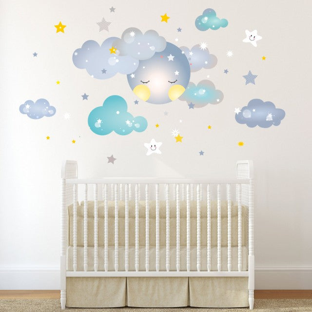 Wall sticker Sleepy moon boy size 60x90 nc024