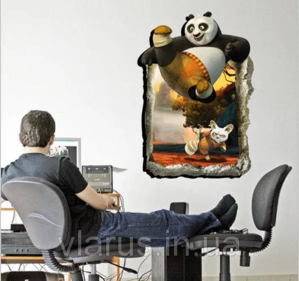 Kung Fu Panda 3D Self-Adhesive Wall Sticker size ay8014bxl