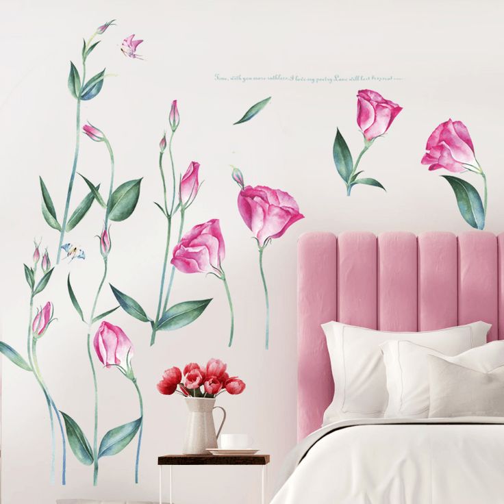 SK9330 Flower Painting Sticker Home Decorative Sticker Wall Sticker DIY Sticker | Sticker decor, Wall stickers, Flower wall stickers