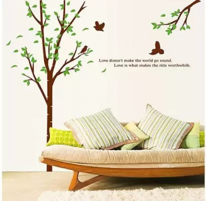 SHINE HOME DECOR'S Branches with Birds  (Green:Brown) Ay9022