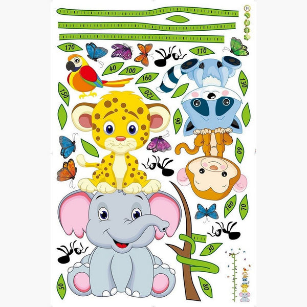 Rarity Cute Animal Height Measurement Chart Reusable Stickers - 60x90 cm