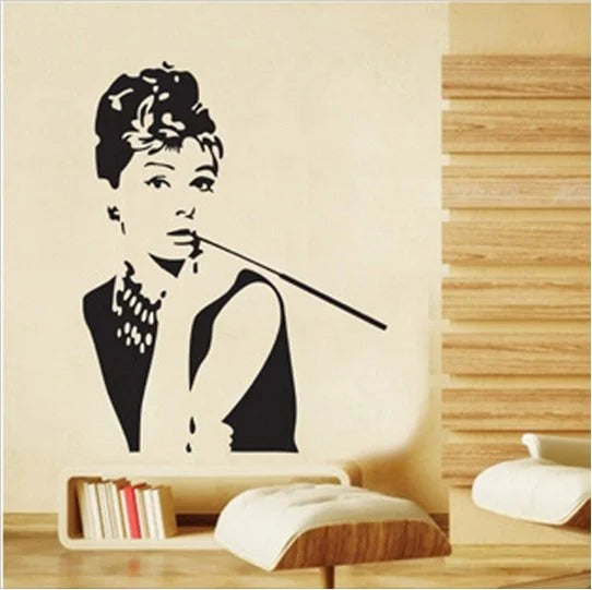 Audrey Hupburn Monroe Wall Sticker Decoration size 60x90 xy1041