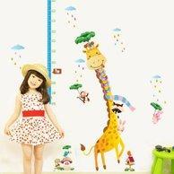 sk9030 cartoon Giraffe height measure wall stickers for children decals diynursery room interior wall decoration