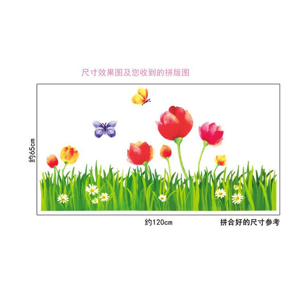 Wall sticker Wall Size 60x90 Tulip Green Grass AY9128