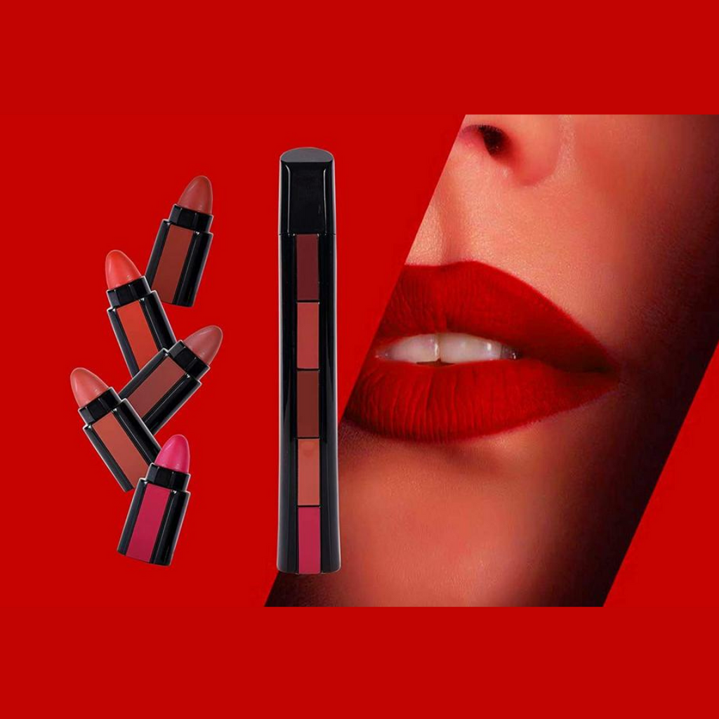 Fab 5 Steps Pop-Up Pen Style stick - 5 in 1 Moisturizing Matte Finish - Lipstick Set  5smlmiz9b-7