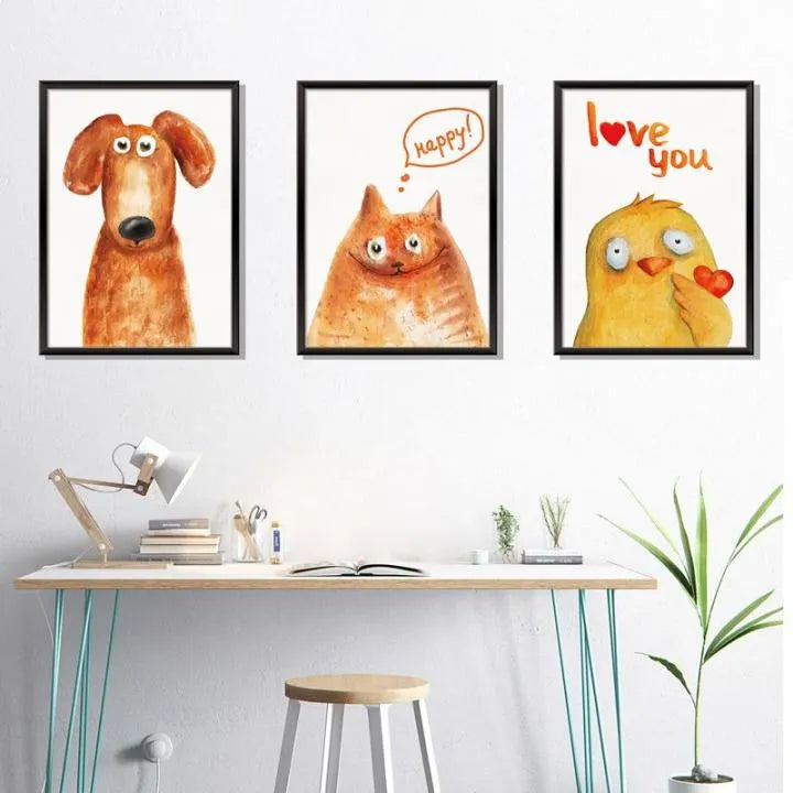 Wall Sticker picture frame Dog Cat Chicken Sticker  XL8322