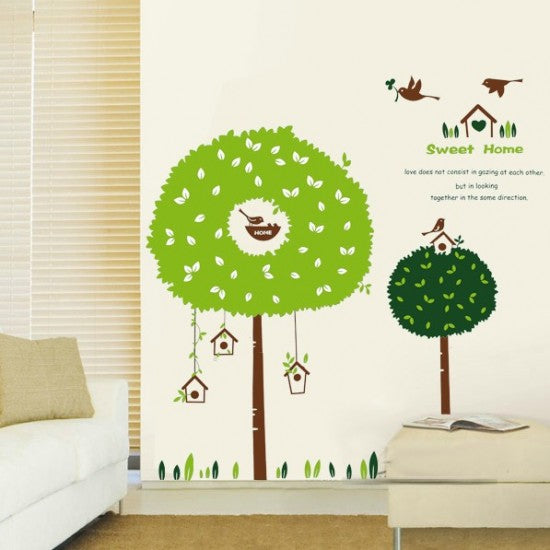 Green Tree & Birds Wall Sticker For Kids Room Bedroom Living Room Wall Decor Decals Picture Mural Art Home Decoration Wallpaper - AliExpress 15