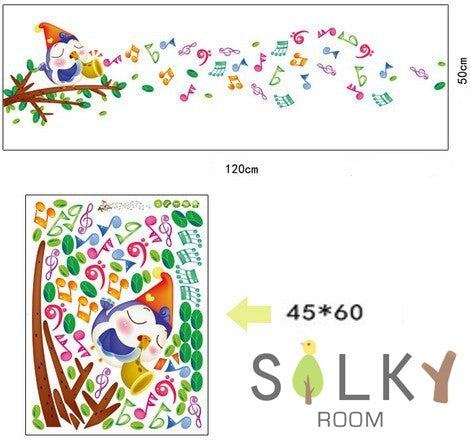 Melody Bird WallSticker | Stiker Dinding wall sticker music |Ay645