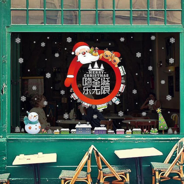 Home Decor Decals Christmas Santa Claus Snowflake Window Glass