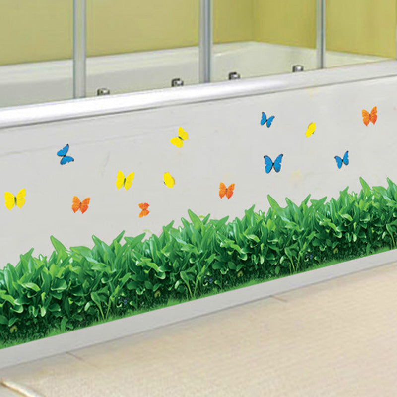 AY7185 Wholesale wall stickers skirting wall decoration stickers mirror self-adhesive glass stickers green land