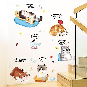 Home decor decals cute cats wall stickers decals home background de...ht94006