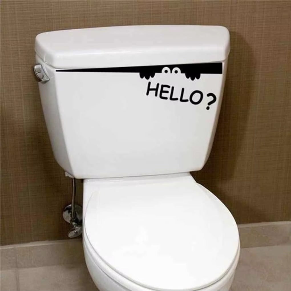 Personality Creative Funny Toilet Wall Sticker DIY Home Wall Decals Room Interior Creative Wallpaper Decor PVC Removable Sticker NChello1 Size:45x12cm