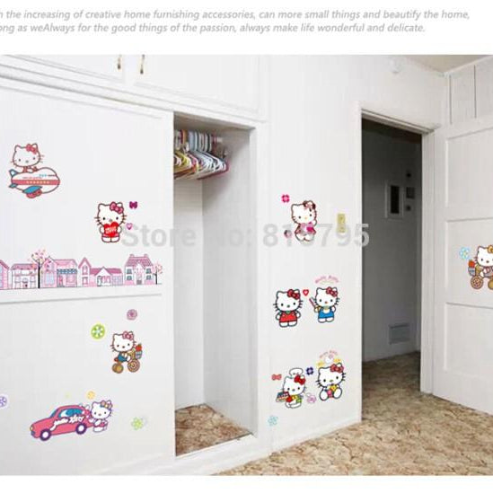 Hello Kitty wall decal  size 60x90 df9908