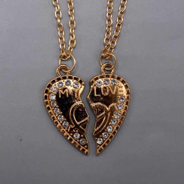 Golden broken Heart My Love Name  Necklace Heart Style Trending Design