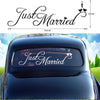 SUNMUCH 1PC Just Married Vinyl Car Decal Design/Wedding Cling Banner Decoration Quote Sticker/Decals Back Car Window Mirror