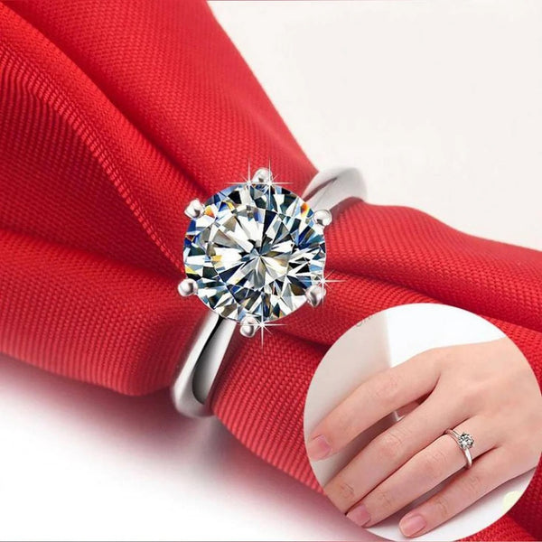 Korean Simple Best Selling Ladies Engagement  Diamond Ring  Sterling Zircon Wedding Rings Women  Red Rose Ring Gift box, NALCY Romantic ring box