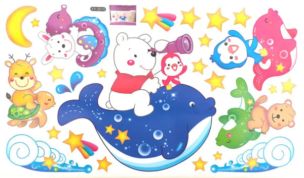 WoW Wall Stickers 60 cm Cartoon Dolphins and AnimalsXY Series Removable Sticker