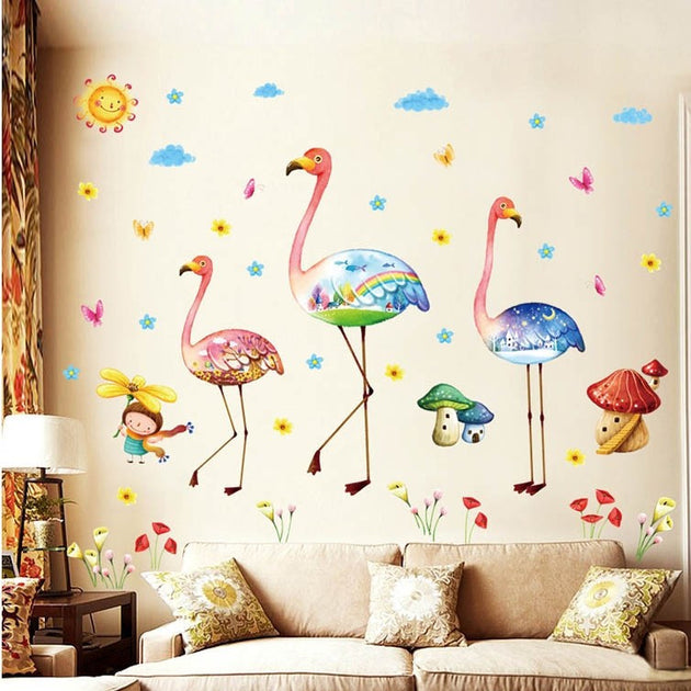 wall sticker Green Life Flamingo XL8219