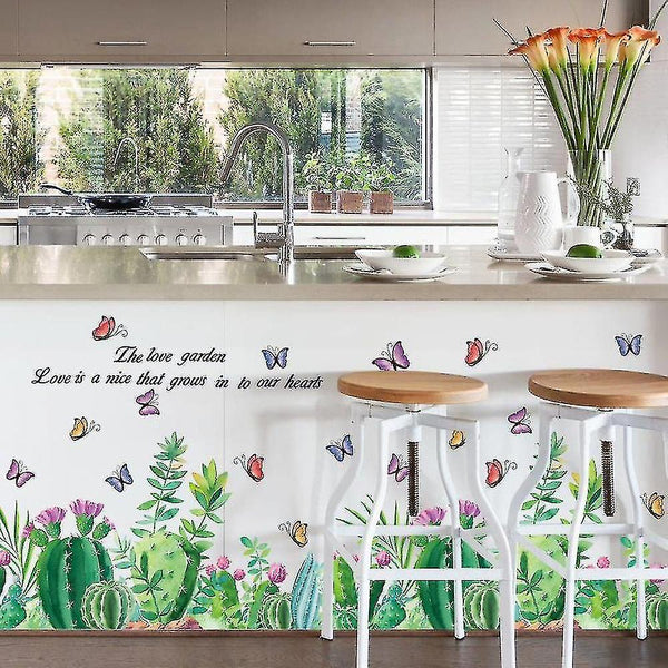 Cactus Plant Decals Wall Sticker Bedroom Bathroom Cabinet Wall Paste