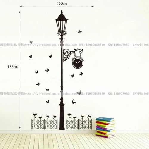 wall sticker 60x90/wall stiker transparan-JM7177-BLACK LIGHT GARDEN