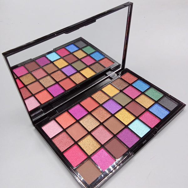 PhantomSky 32 Colors Eyeshadow Palette High Pigment Palette Matte Shimmer Easy to Blend, Ideal for Creating Daily, Festival Makeup, with Double-Ended Applicator, Small, Easy to Carry and Touch-Up