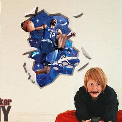 3D Basketball Player Wall Sticker  size 60x90 ay8004