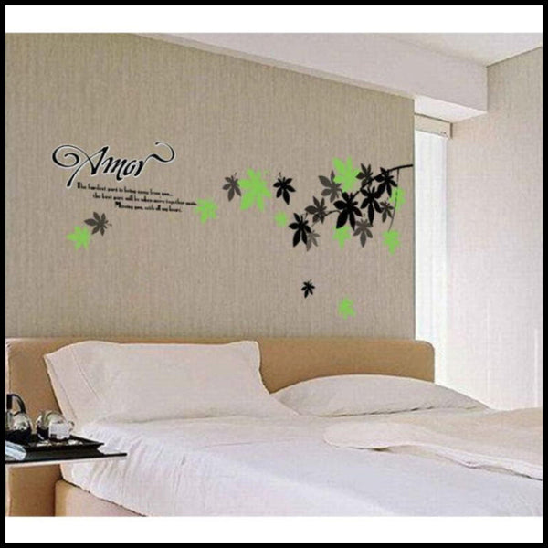 Summer Maple Wall Sticker, Wallpaper Sticker, Rental Friendly, Removable, DIY, Redecoration, Interior, Maple, Love, Amor, Leaf size 50x70 ay718