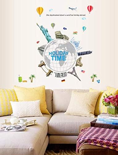 SAMHEZ AY9187 Arround The World Wall Sticker [60 x 90 cm]