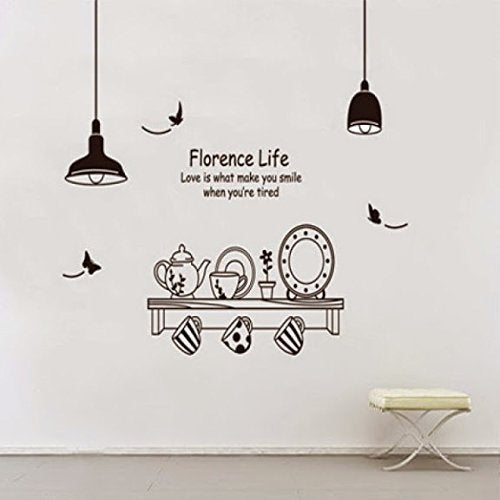 SYGA Light, Plates, cupskitchen utencils Decals Design Wall Stickers size 60x90 ay9139