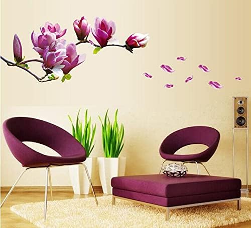 Chaste Magnolia Purple Mural Wall Sticker Model AY7105