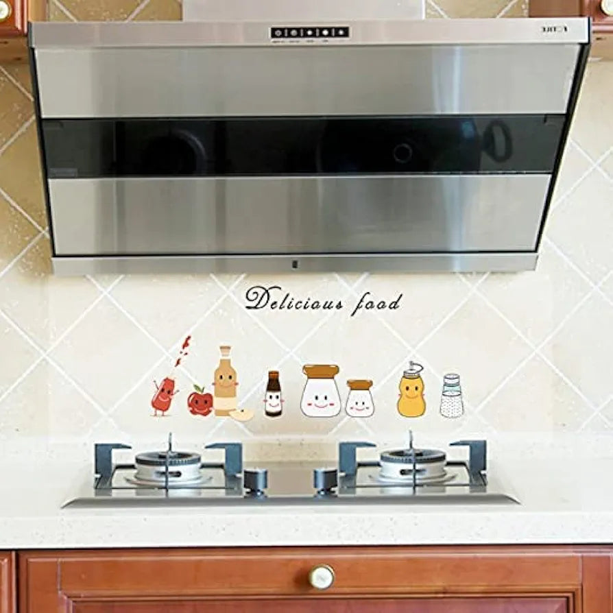 JAAMSO ROYALS Delicious Food Kitchen Oil Proof Heat Resistance Wall Sticker (30 CM X 90 CM)nc002