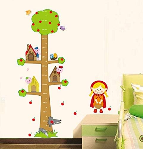 Abc 1038 Kid's Little Red Riding Hood and Tree Height Chart Wall Stickers