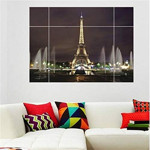 Ay8014W Huaduo Modern Removable Wall Stickers 3D Window View Large Eiffel Tower Sydney Greek Night City For Living Room Bedroom Home Decoration