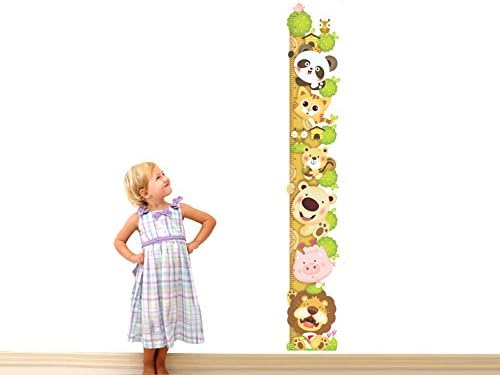 Cartoon Cute Cat Lion Panda Height Chart Decals Children's Room Nursery Removable Wall Stickers Murals size 60x90 xl8003