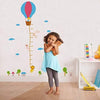 Jm8264 Wall Sticker Cartoon hot air balloon Height Ruler Wall Art Sticker Wall paper Blue