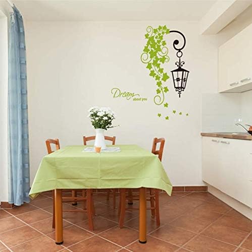 Jm8312 Studio Briana Fresh Green Creeper with Hanging Lamp Wall Sticker