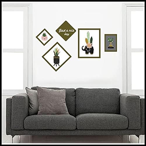 Elephant and Pattern Wall Sticker, Multi Color size 50x70 sk7118