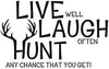 Live Laugh Hunt Plane Wall Sticker for Hom Decoration