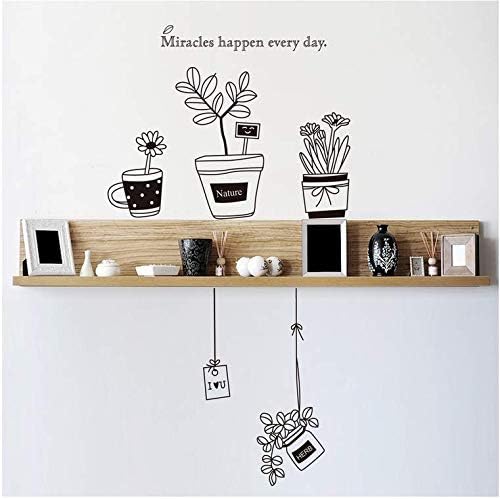 Wall Decals Home Decor Baby Boys Girls Kids Bedroom Kitchen Decoration Wall Sticker Potted Plant Flower Stickers size 60x90  jm8361