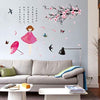 Sk7157 Peach Blossom Girl Wall Sticker